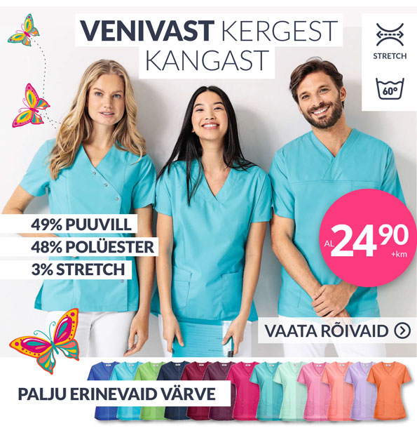 Clinic Dress venivast kergest kangast töörõivad