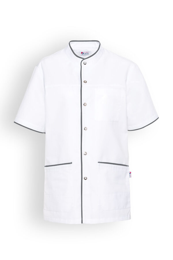 Unisex tööjakk, valge-asfaldihall