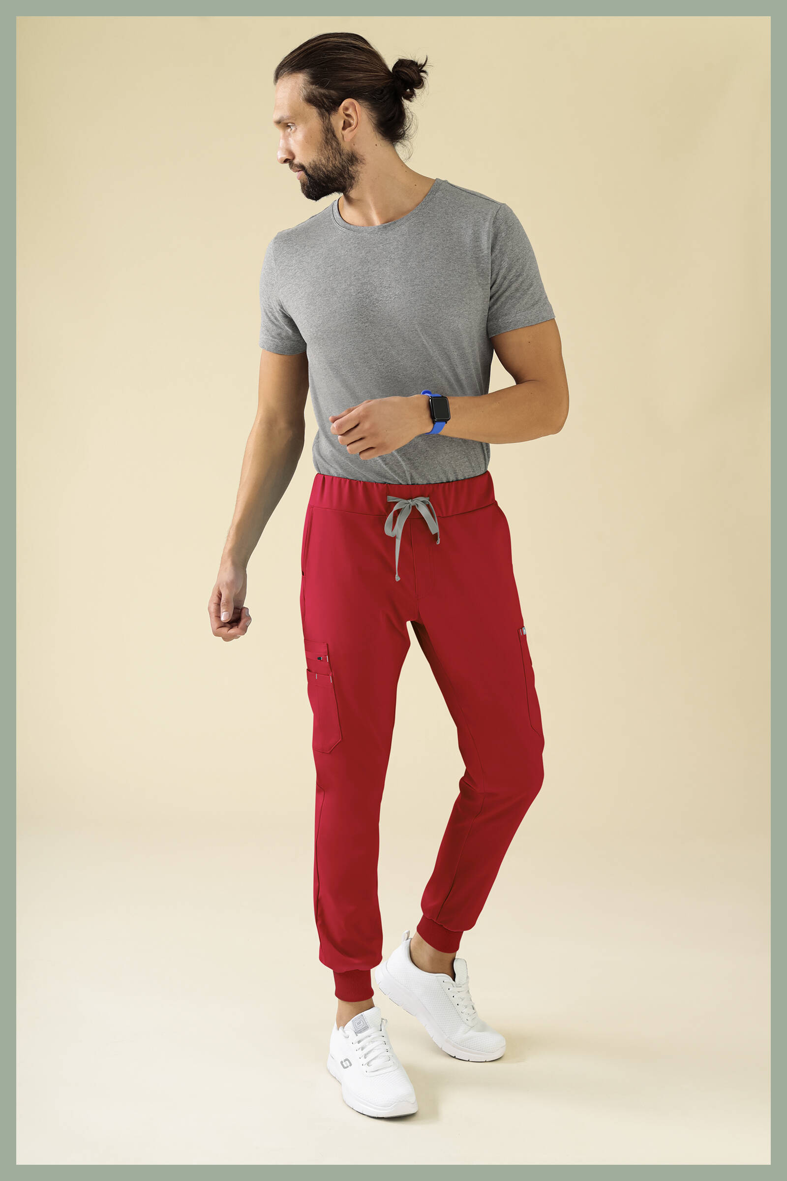 Meeste tööpüksid Kaere, soonikuga, punased - Image 3