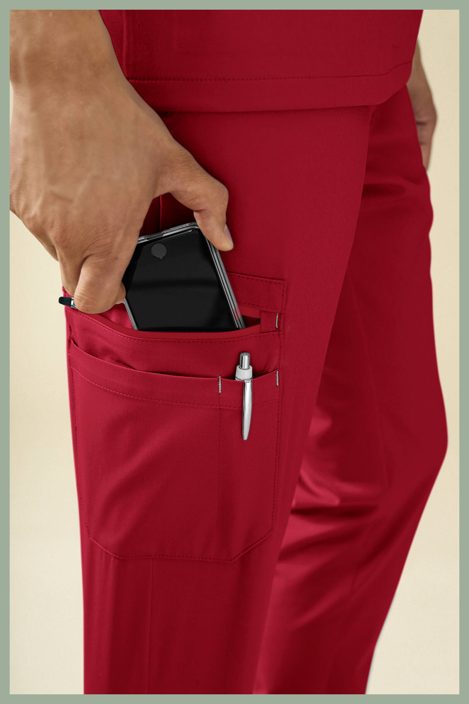 Meeste tööpüksid Kaere, soonikuga, punased - Image 6
