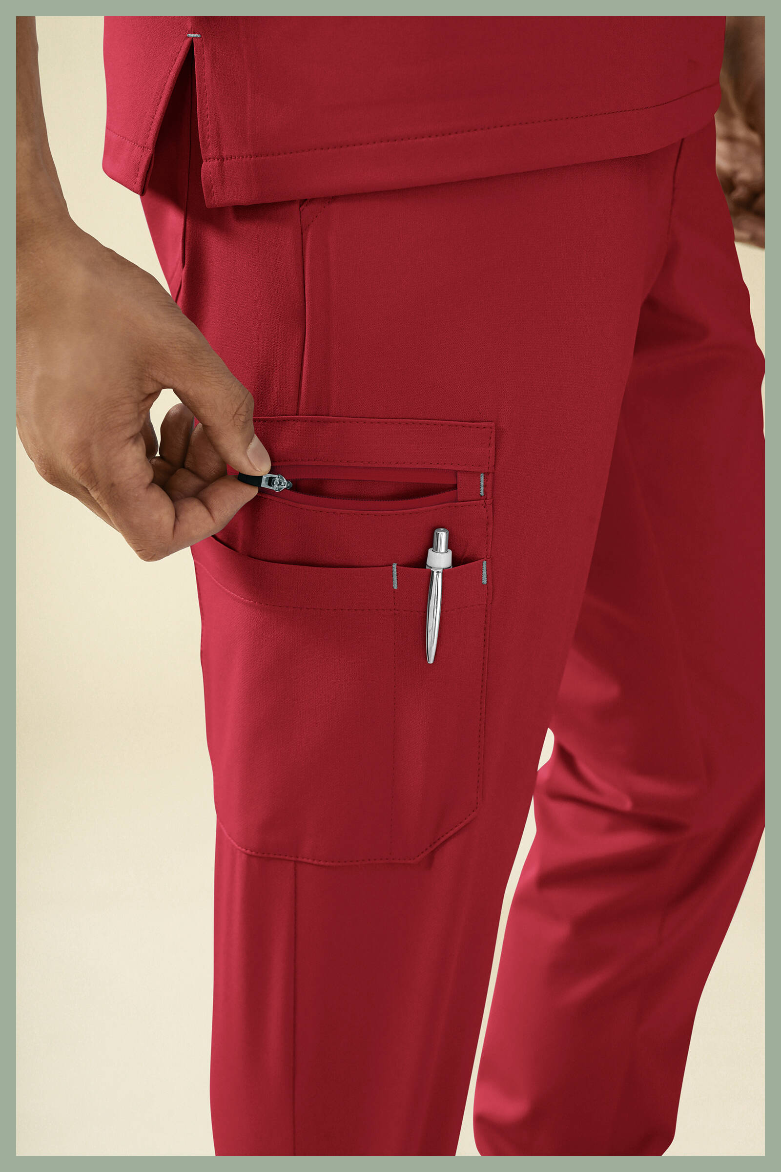 Meeste tööpüksid Kaere, soonikuga, punased - Image 7