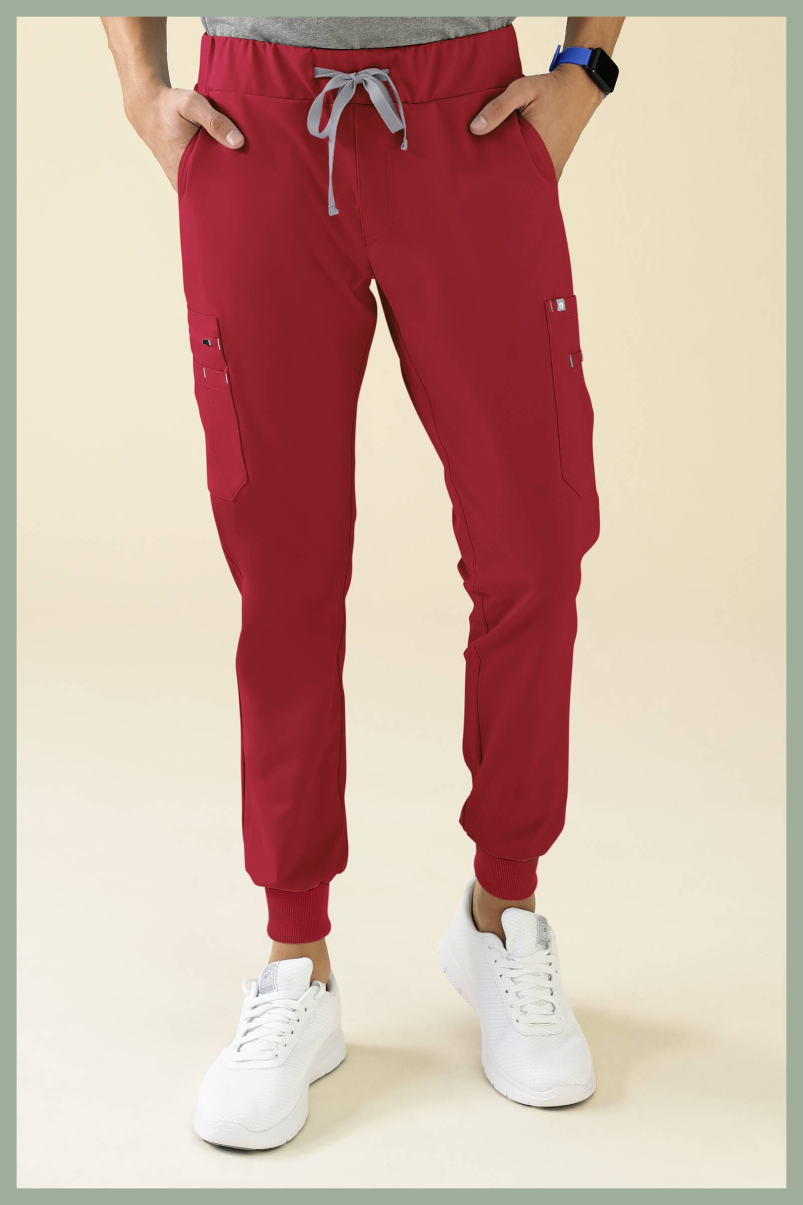 Meeste tööpüksid Kaere, soonikuga, punased