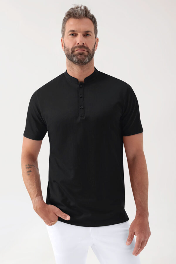 COMFY FLEX veniv meeste särk - püstise kraega, must