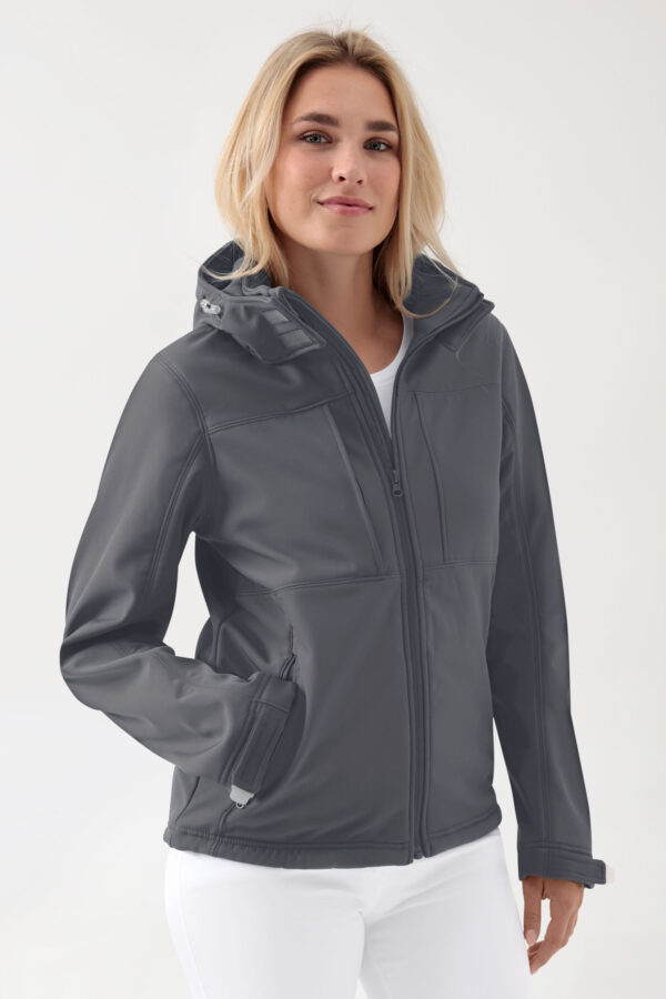 Softshell-jakk unisex – eemaldatav kapuuts, rauahall