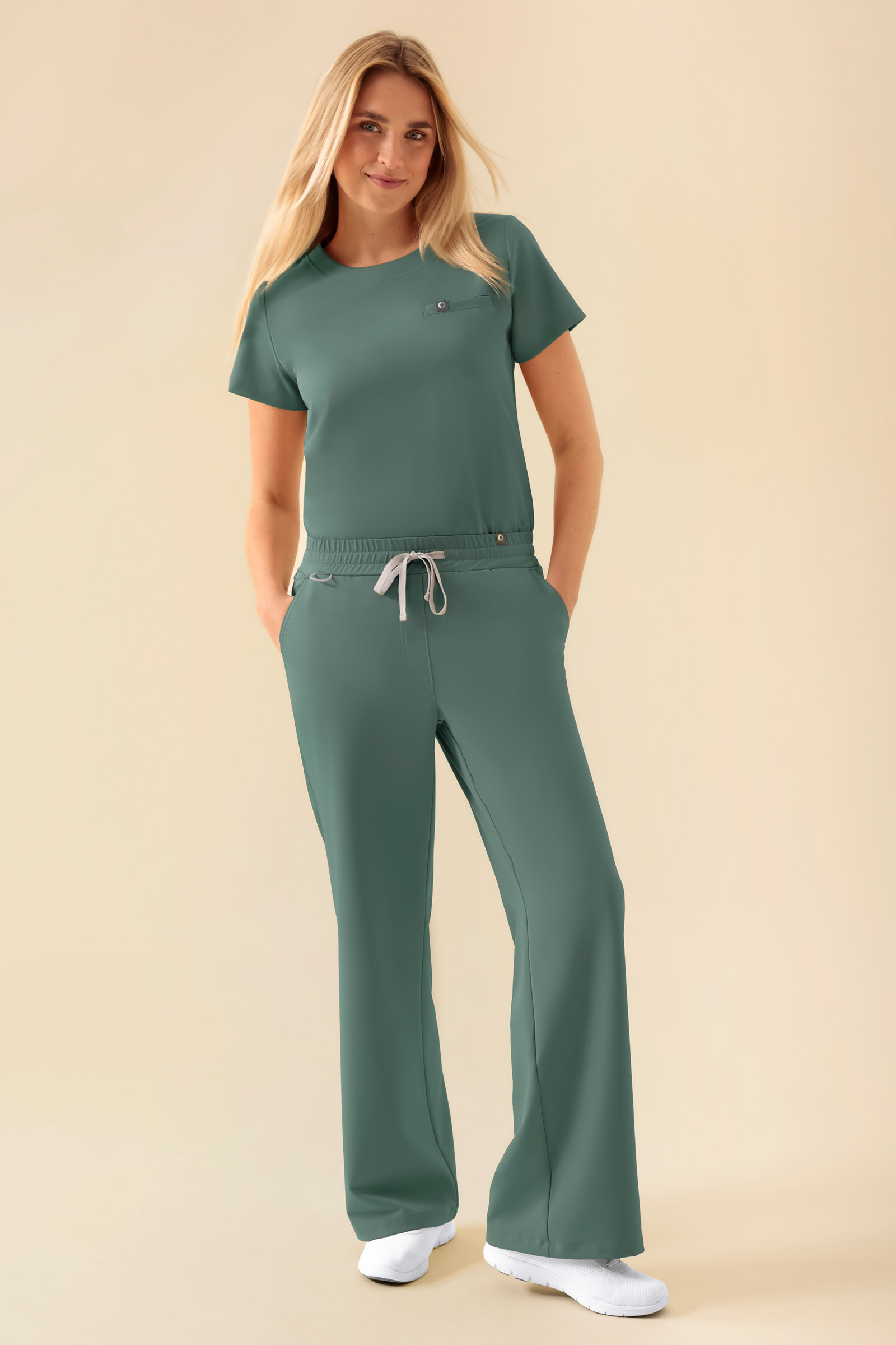 KAERE naiste laiad püksid - tumerohelised