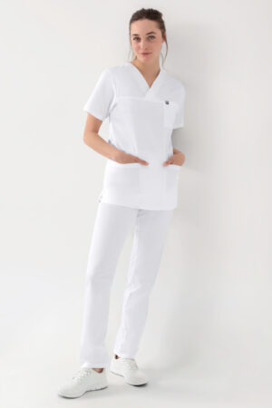 GREEN veniv tuunika unisex - V-kaelus, valge