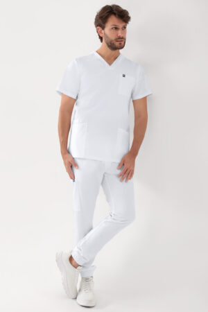 GREEN veniv tuunika meestele - V-kaelus, valge