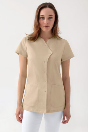 GREEN veniv tuunika naistele - asümmeetrilised trukknööbid, liivakarva