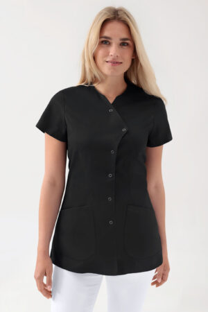 GREEN veniv tuunika naistele - asümmeetriline trukkkinnitusega tuunika, must