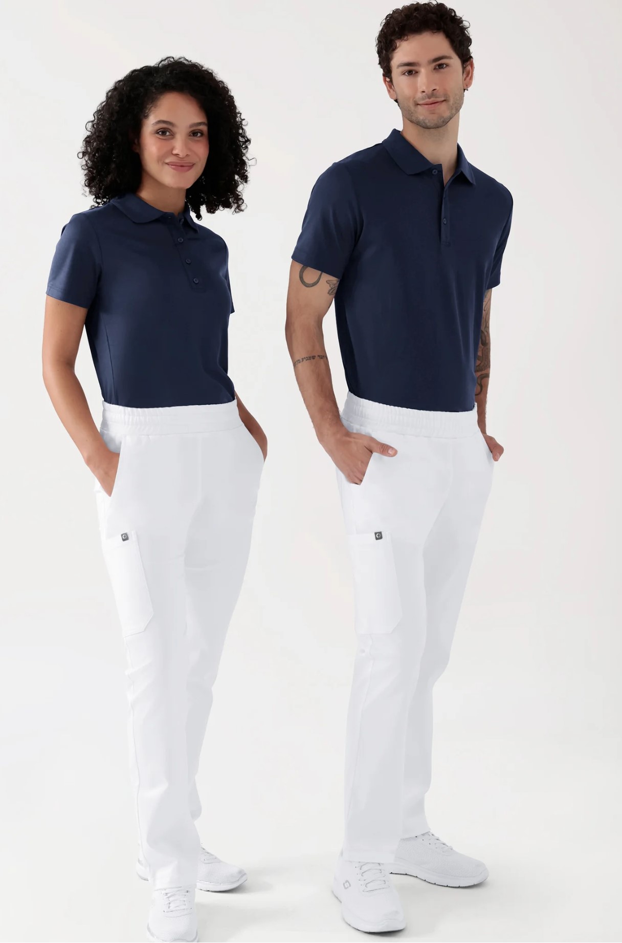 COMFY FLEX stretch tööpüksid, unisex, valged