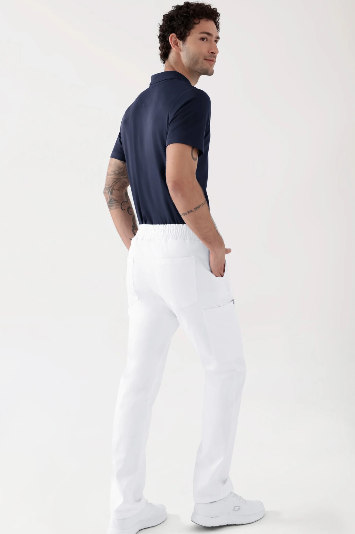 COMFY FLEX stretch tööpüksid, unisex, valged - Pilt 2