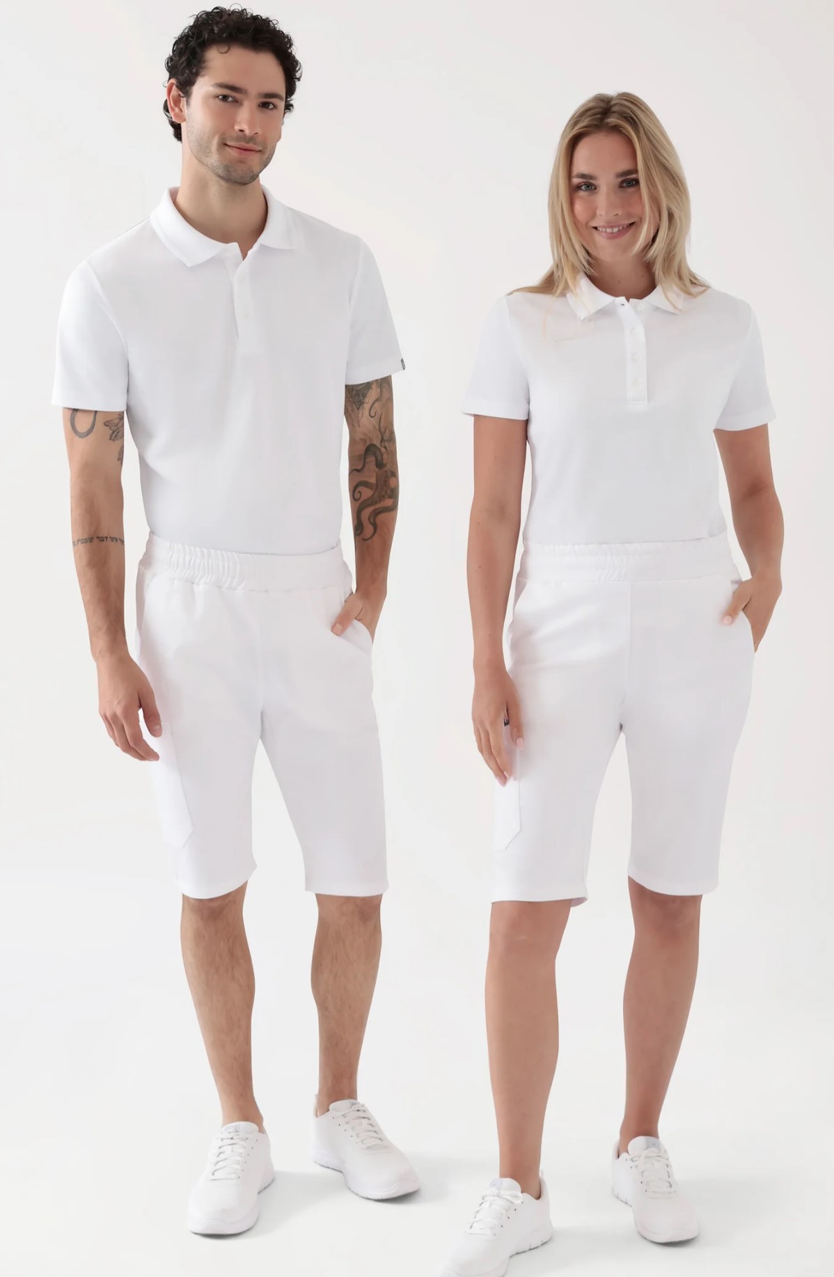 COMFY FLEX Stretch unisex poolpikad püksid, unisex, valged